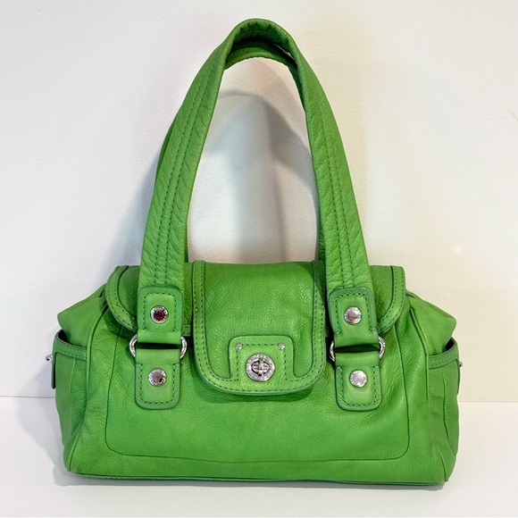 Marc Jacob’s Lime Kelly Green Leather Purse Shoulder Bag Soft Bold Colorful - Picture 1 of 15